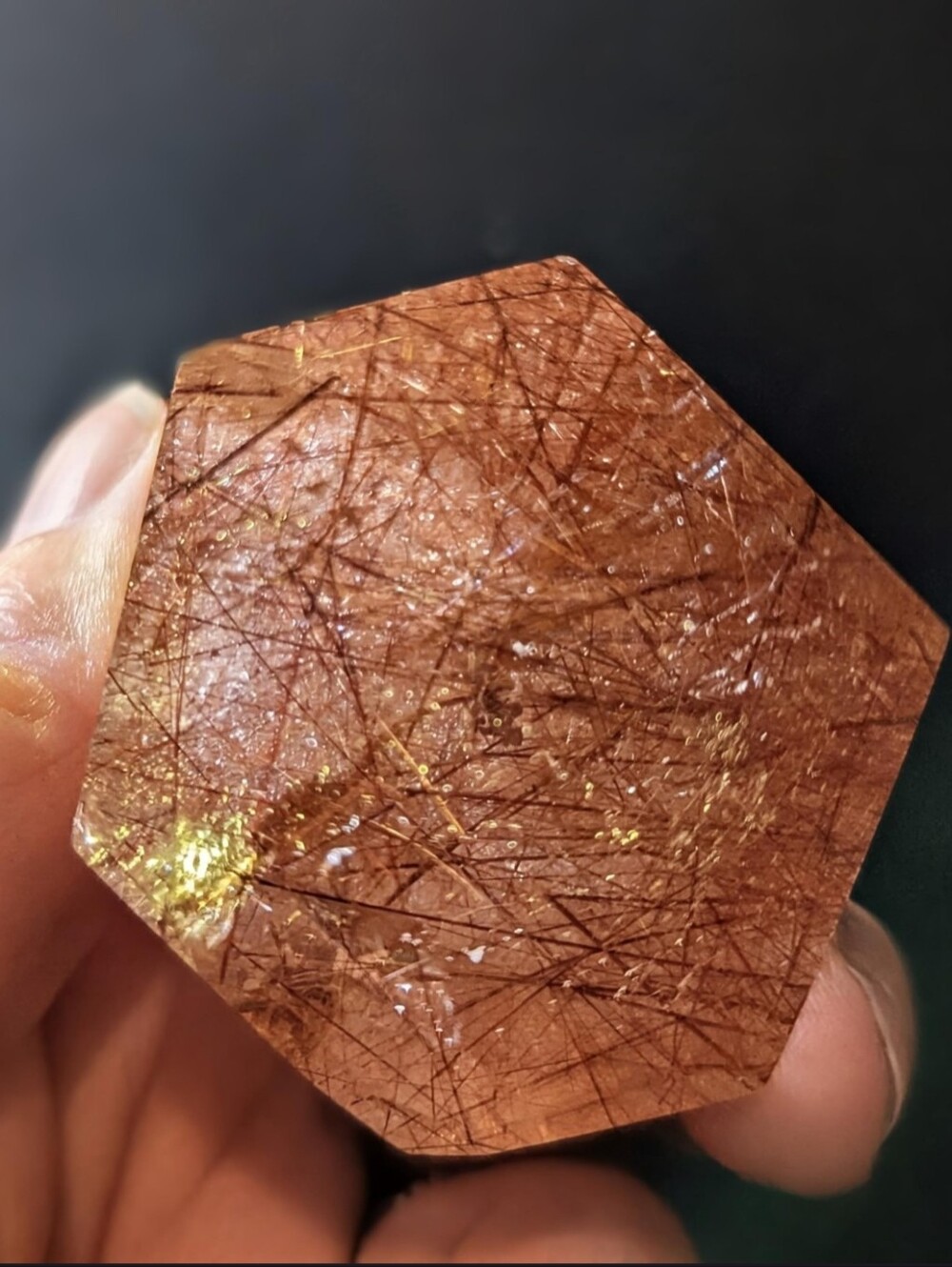 Gem Quality Polished Rutilated Rose Quartz Point - Picture 4 of 11